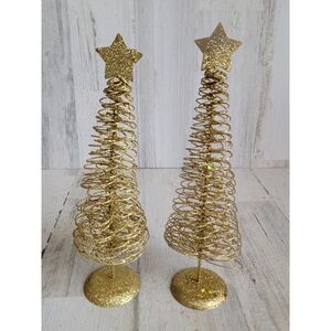 Golden tree glitter star pine xmas Home decor metal